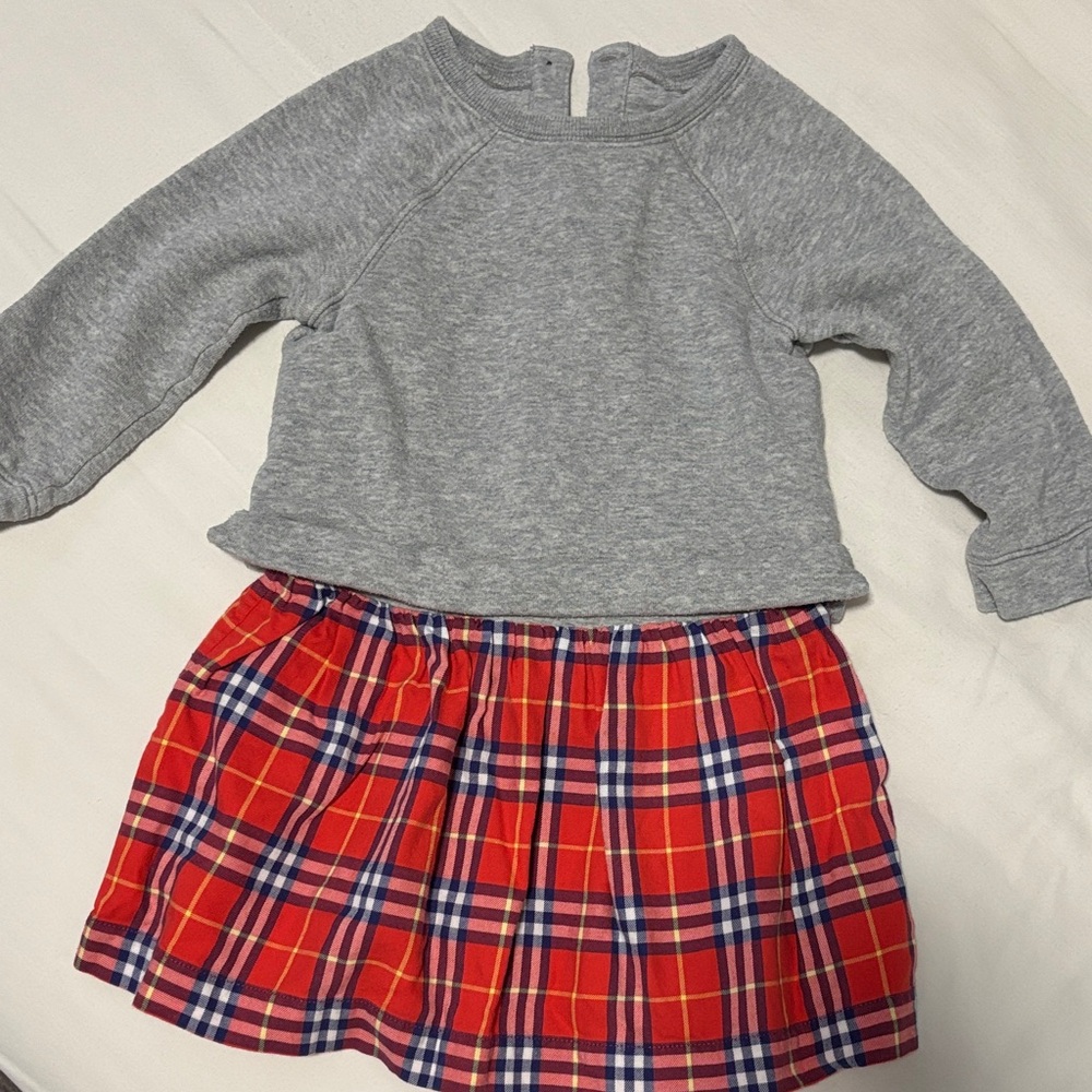 Burberry Girl dress - Gray Top with Red Plaid Skirt